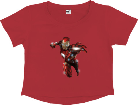 Women's Cropped Premium T-Shirt - Avengers Iron Man - Mfest