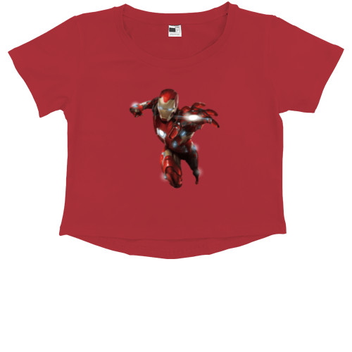 Kids' Premium Cropped T-Shirt - Avengers Iron Man - Mfest