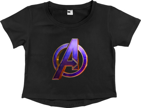 Women's Cropped Premium T-Shirt - Avengers Лого - Mfest