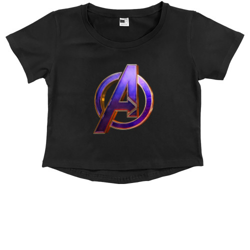 Kids' Premium Cropped T-Shirt - Avengers Лого - Mfest