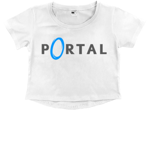 Portal - Kids' Premium Cropped T-Shirt - Portal Logo - Mfest