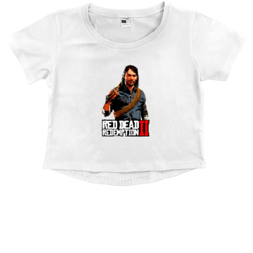 Kids' Premium Cropped T-Shirt - Red Dead Redemption 2 Джон Марстон - Mfest