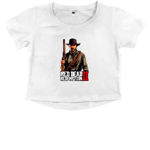 Kids' Premium Cropped T-Shirt - Red Dead Redemption 2 Артур Морган - Mfest