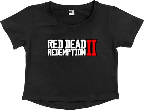 Women's Cropped Premium T-Shirt - red dead redemption 2 лого - Mfest