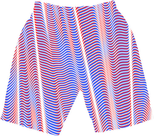 Men's Shorts 3D - Волны - Mfest