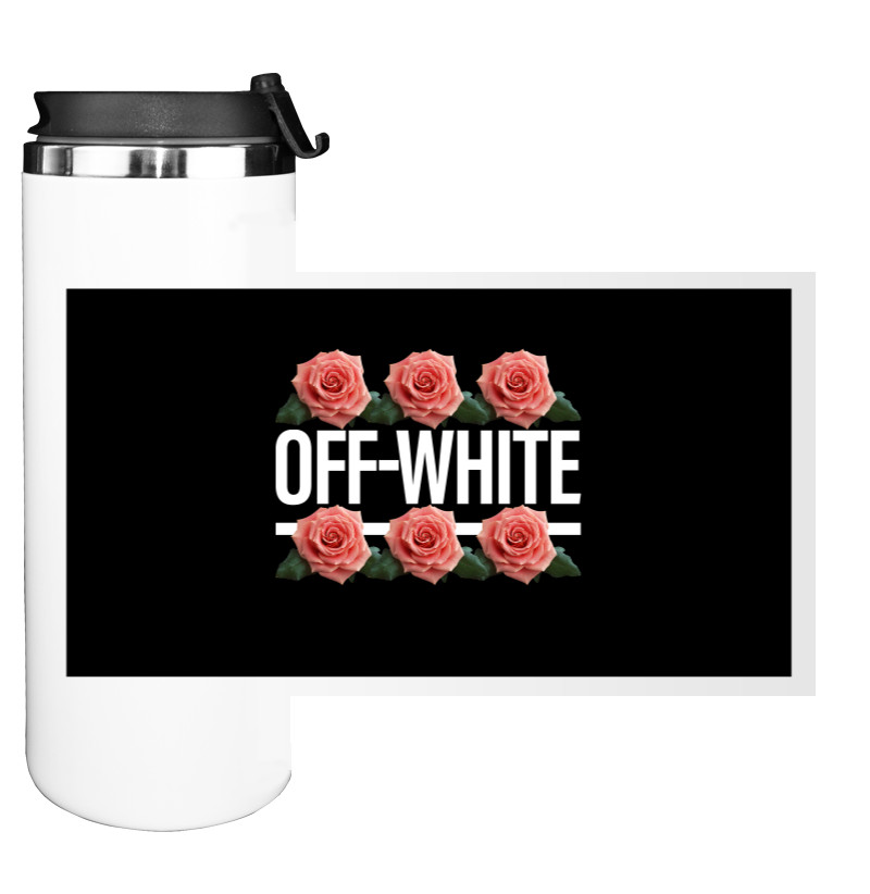 Water Bottle on Tumbler - Off White (розы 2) - Mfest