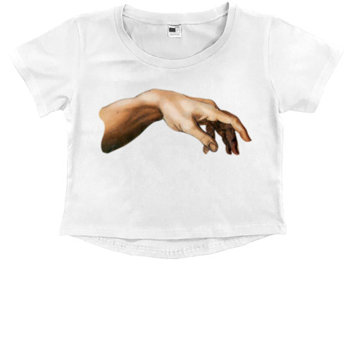 Kids' Premium Cropped T-Shirt - THE CREATION OF ADAM 2 - Mfest