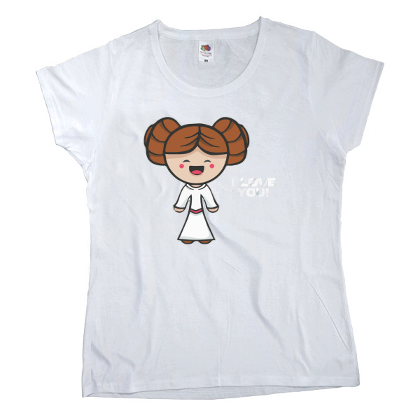 Парные - Women's T-shirt Fruit of the loom - Princess Leia - Mfest