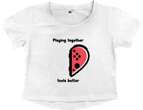 Women's Cropped Premium T-Shirt - Playing together feels better - Mfest