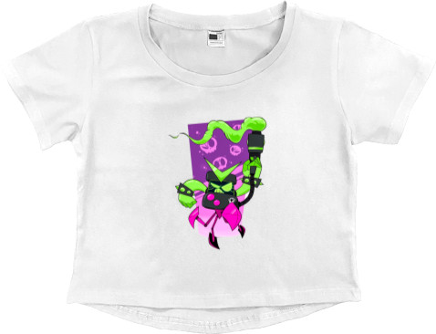 Women's Cropped Premium T-Shirt - 8 Bit Virus 2 - Mfest