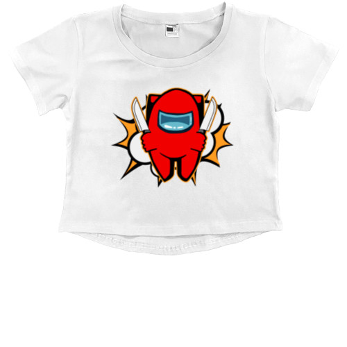 Kids' Premium Cropped T-Shirt - Among us 19 - Mfest