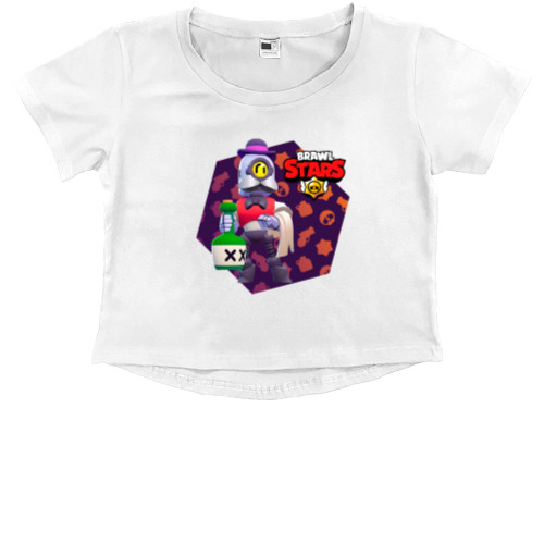 Kids' Premium Cropped T-Shirt - Barley / Barley (Brawl Stars) - Mfest