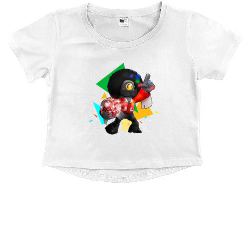 Kids' Premium Cropped T-Shirt - Disco Barley / Disco Barley (Brawl Stars) - Mfest