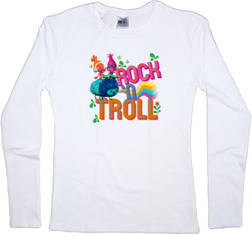 Футболка з Довгим Рукавом Жіноча - Rock n Troll (Троллі) - Mfest