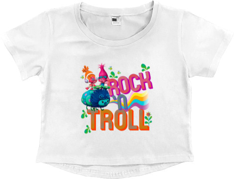 Women's Cropped Premium T-Shirt - Rock n Troll (Trolls) - Mfest