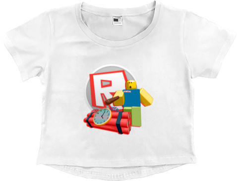 Women's Cropped Premium T-Shirt - Roblox 10 - Mfest