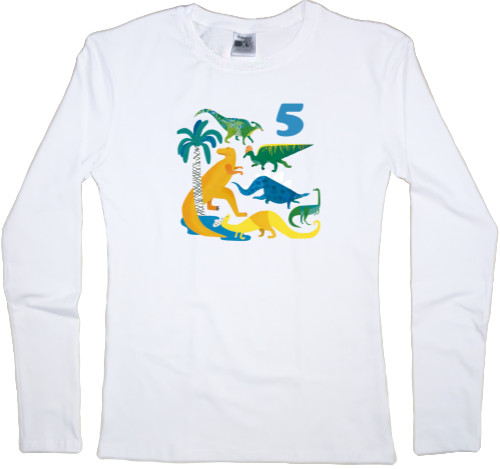 Women's Longsleeve Shirt - Birthday Dinosaurs - Mfest