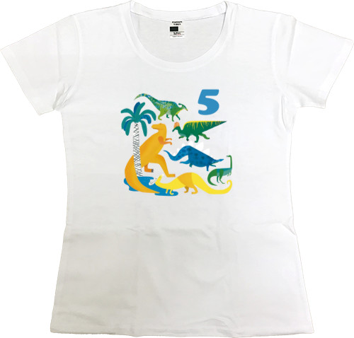 Women's Premium T-Shirt - Birthday Dinosaurs - Mfest