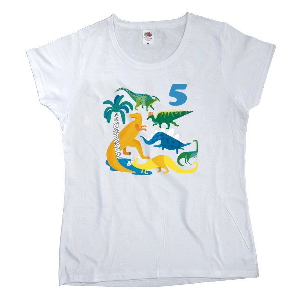 Women's T-shirt Fruit of the loom - Birthday Dinosaurs - Mfest