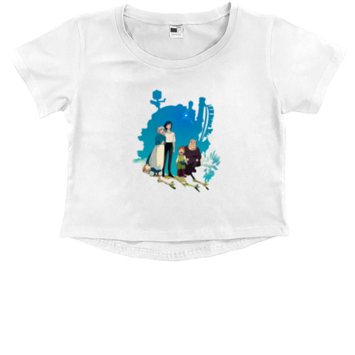 Kids' Premium Cropped T-Shirt - howls moving castle 2 - Mfest