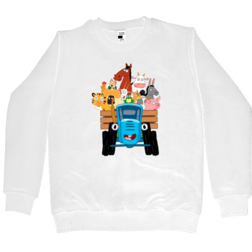 Синий трактор - Men’s Premium Sweatshirt - Blue Tractor 4 - Mfest