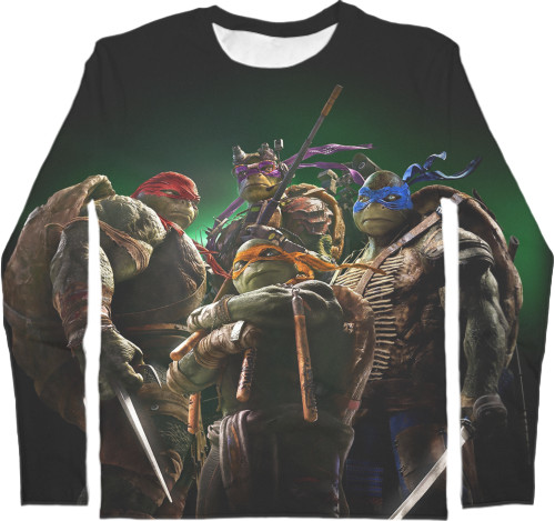 Kids' Longsleeve Shirt 3D - Черепашки Ниндзя / TNMT Movie - Mfest