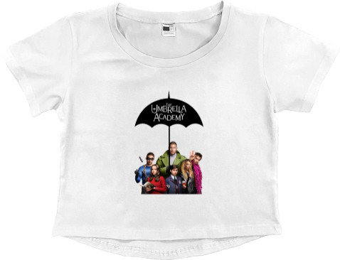 Women's Cropped Premium T-Shirt - Академия Амбрелла / The Umbrella Academy 11 - Mfest