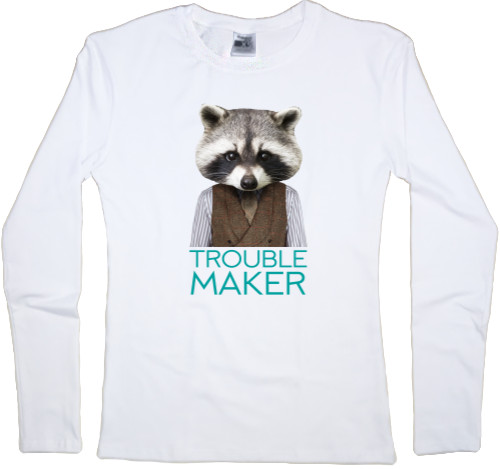 Women's Longsleeve Shirt - Енот Trouble Maker - Mfest