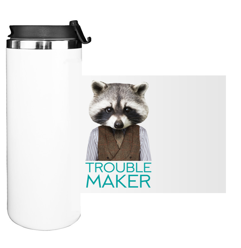 Water Bottle on Tumbler - Енот Trouble Maker - Mfest