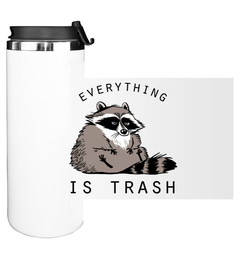 Water Bottle on Tumbler - Everything is trash - Mfest