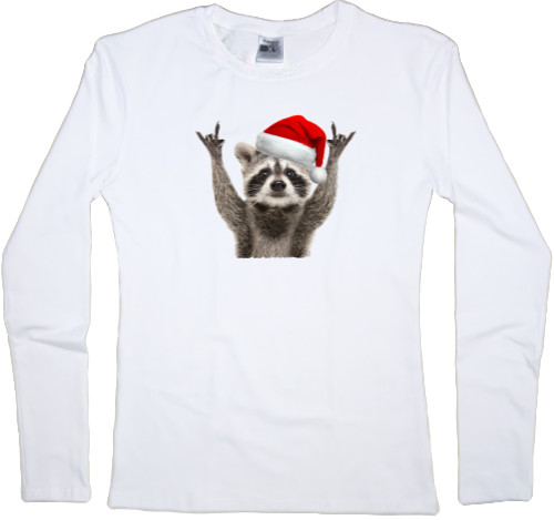 Women's Longsleeve Shirt - Raccoon New Year - Mfest