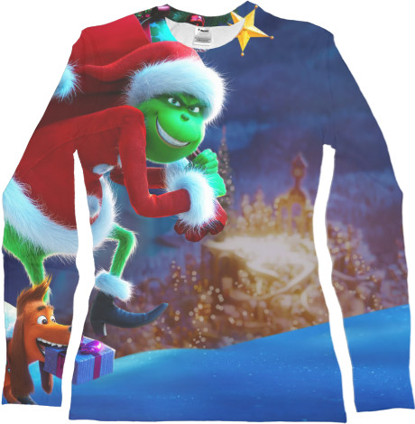 Women's Longsleeve Shirt 3D - New Year Grinch 3 - Mfest