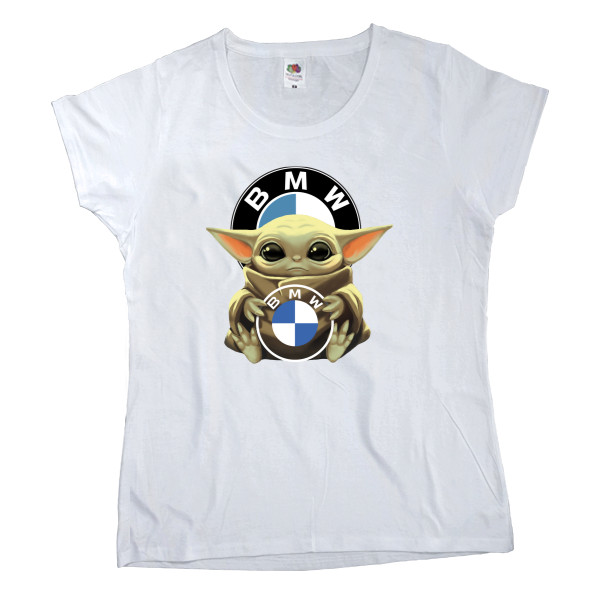 Women's T-shirt Fruit of the loom - Baby Yoda with BMW - Mfest