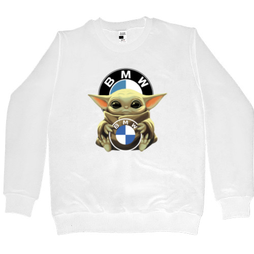 BMW - Свитшот Премиум Мужской - Baby Yoda with BMW - Mfest