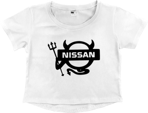 Women's Cropped Premium T-Shirt - Nissan Logo 3 - Mfest