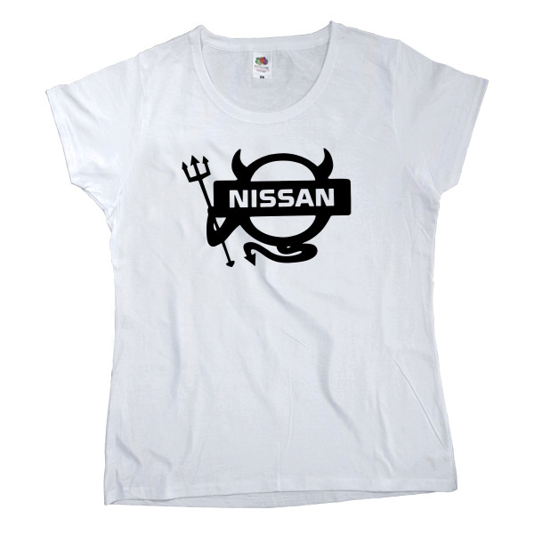 Футболка Классика Женская Fruit of the loom - Nissan Logo 3 - Mfest