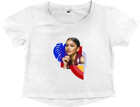 Women's Cropped Premium T-Shirt - Зендея / Zendaya 3 - Mfest