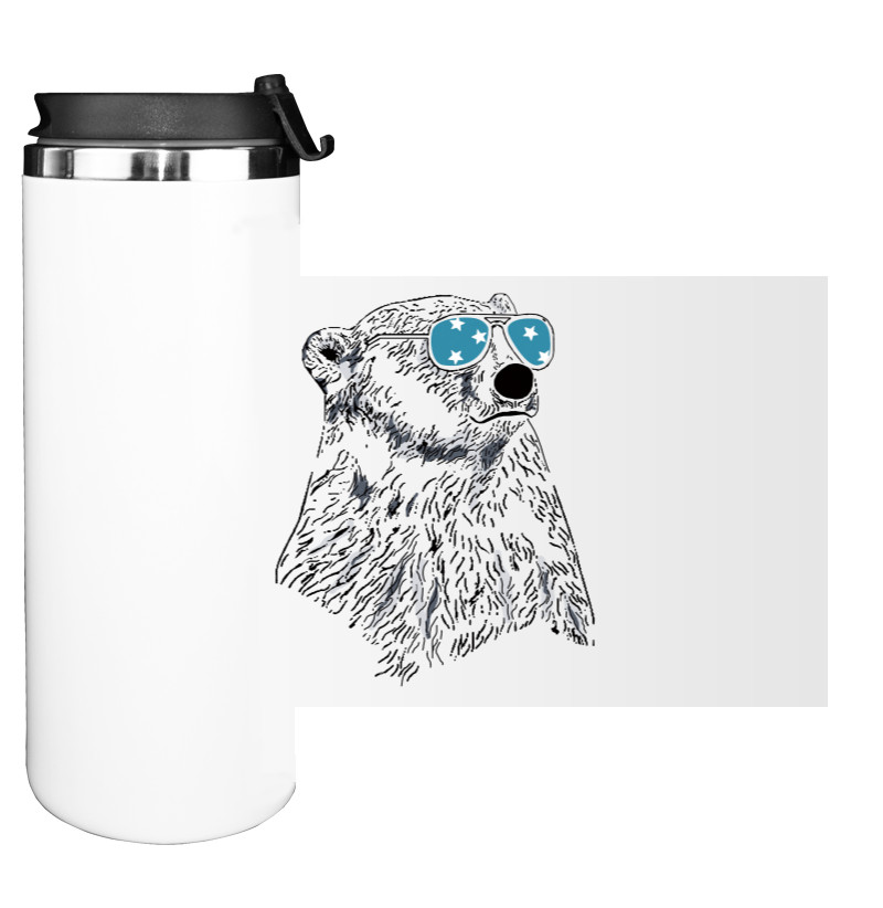 Water Bottle on Tumbler - Папа белый медведь - Mfest