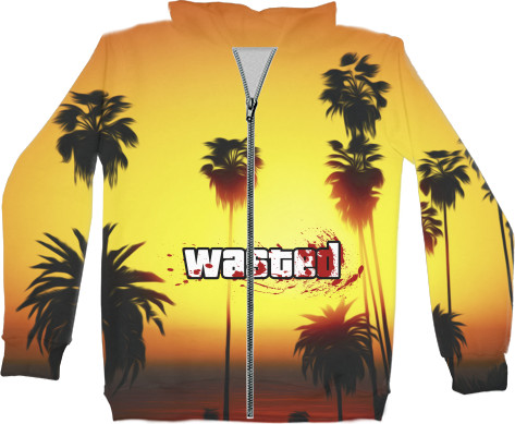 Unisex Zip-through Hoodie 3D - GTA Wasted - Mfest