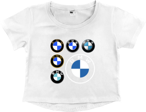 Women's Cropped Premium T-Shirt - BMW logo evolution - Mfest