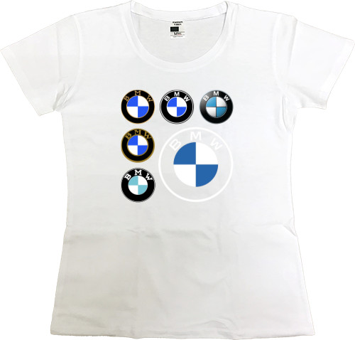 Футболка Преміум Жіноча - BMW logo evolution - Mfest