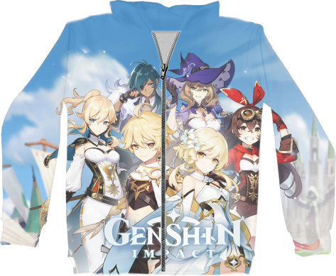 Kids' Zip-through Hoodie 3D - Genshin Impact 3 - Mfest