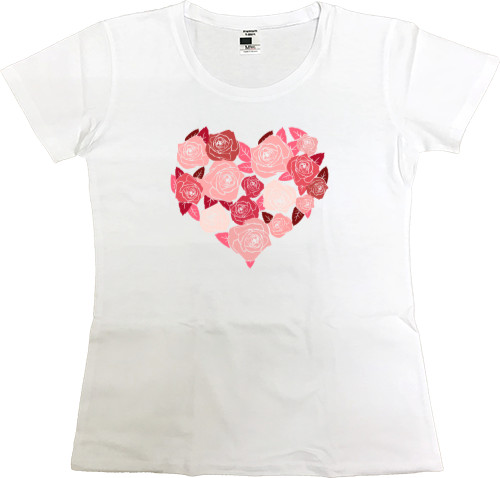 Women's Premium T-Shirt - Heart of roses - Mfest