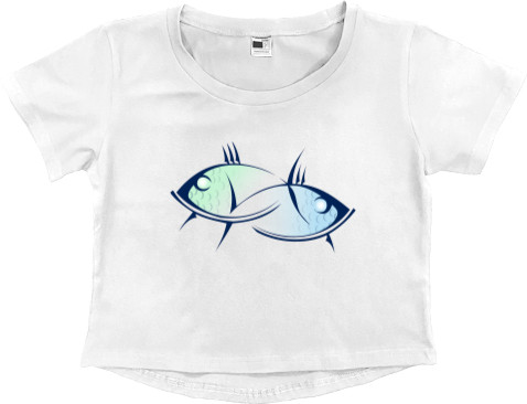 Women's Cropped Premium T-Shirt - Fish. Zodiac sign - Mfest