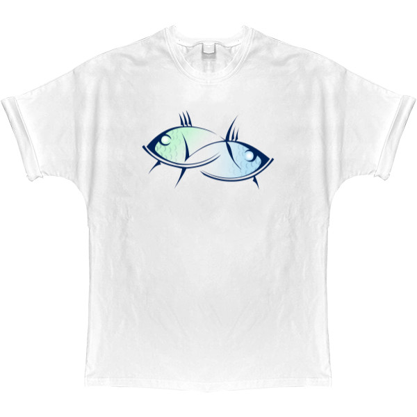 T-shirt Oversize - Fish. Zodiac sign - Mfest