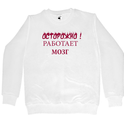 Women's Premium Sweatshirt - Carefully! The brain works. Cool inscriptions. - Mfest