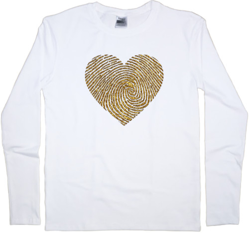 Men's Longsleeve Shirt - Golden heart, fingerprint - Mfest