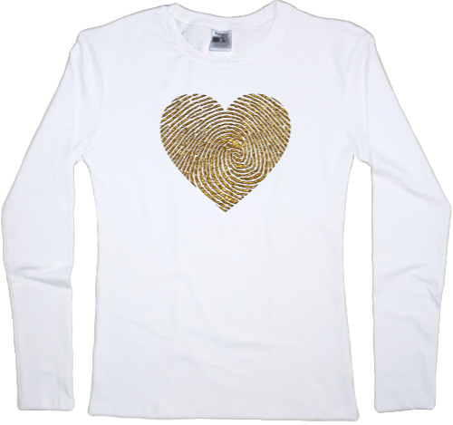 Women's Longsleeve Shirt - Golden heart, fingerprint - Mfest