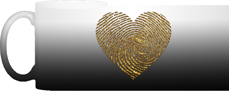 Magic Mug - Golden heart, fingerprint - Mfest