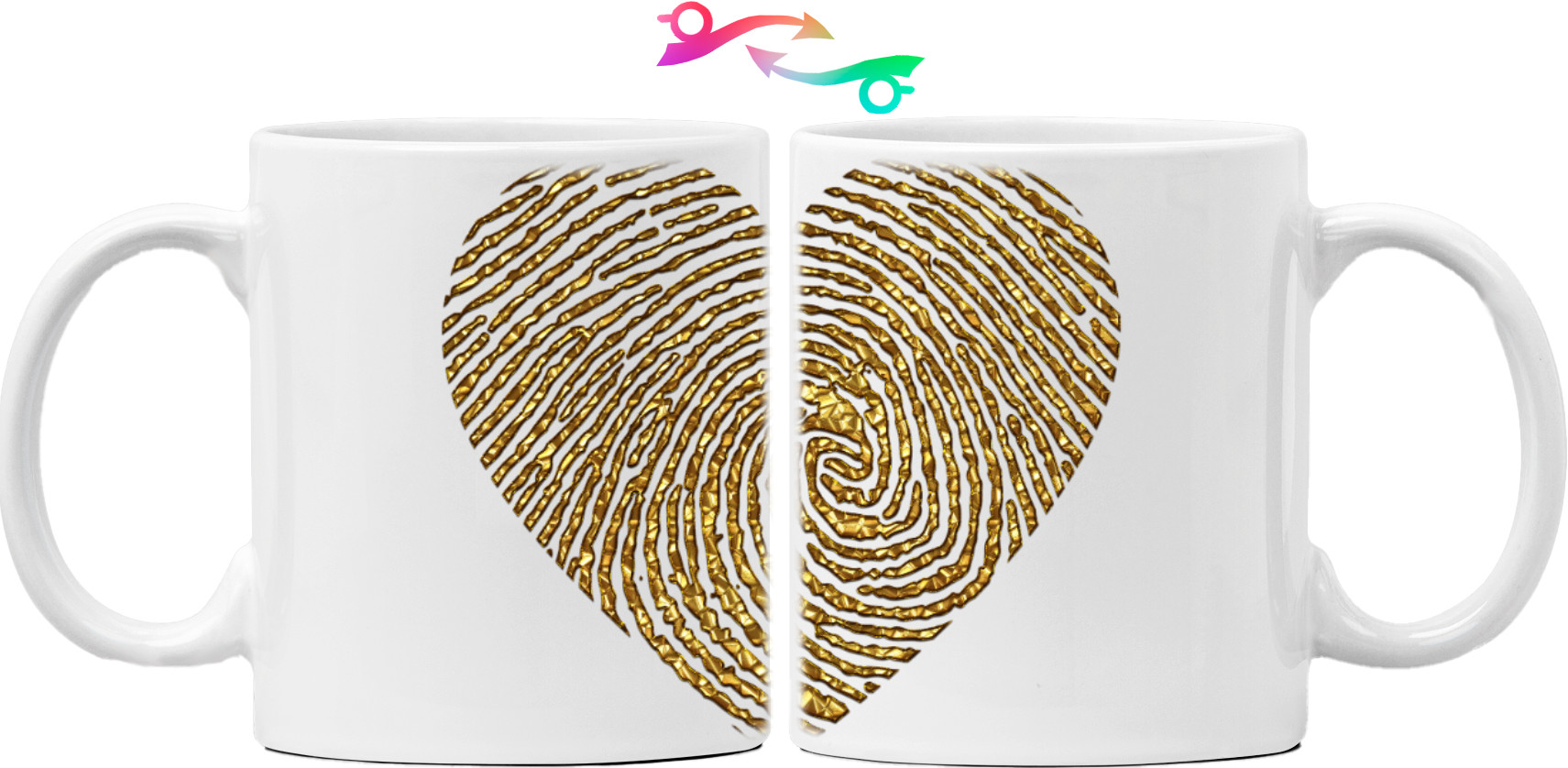 Mug - Golden heart, fingerprint - Mfest